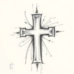 Pencil Sketch Cross Tattoo