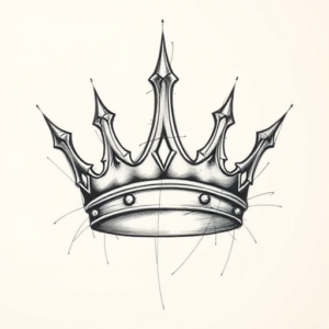 Pencil Sketch Crown Tattoo