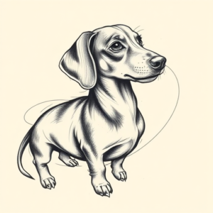 Pencil Sketch Dachshund Tattoo
