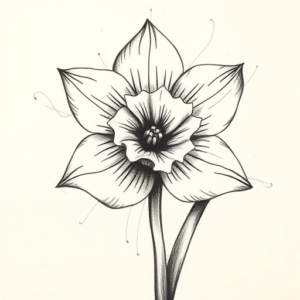 Pencil Sketch Daffodil Tattoo