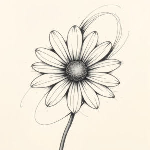 Pencil Sketch Daisy Tattoo