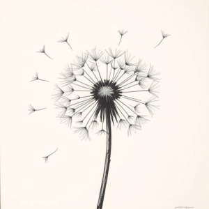 Pencil Sketch Dandelion Tattoo
