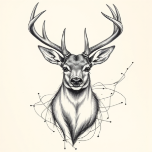 Pencil Sketch Deer Tattoo
