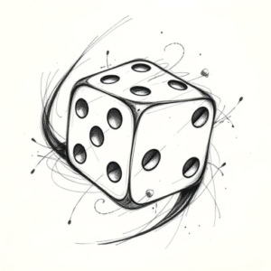 Pencil Sketch Dice Tattoo