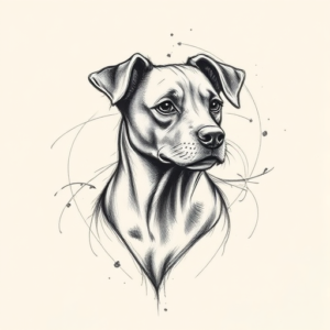 Pencil Sketch Dog Tattoo