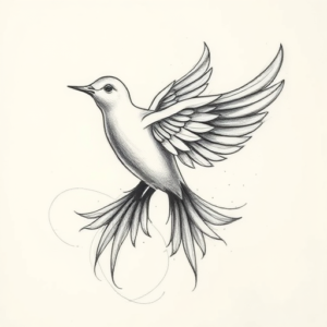 Pencil Sketch Dove Tattoo