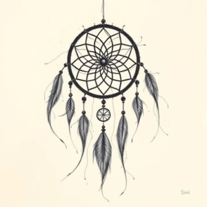 Pencil Sketch Dreamcatcher Tattoo