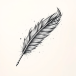Pencil Sketch Feather Tattoo