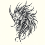 Pencil Sketch Fenrir Tattoo