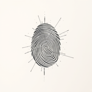 Pencil Sketch Fingerprint Tattoo