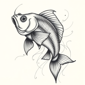 Pencil Sketch Fish Tattoo