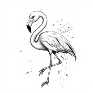 Pencil Sketch Flamingo Tattoo