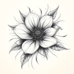 Pencil Sketch Flower Tattoo