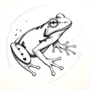 Pencil Sketch Frog Tattoo