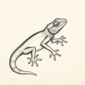 Pencil Sketch Gecko Tattoo
