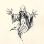 Pencil Sketch Ghost Tattoo