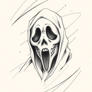 Pencil Sketch Ghostface Tattoo
