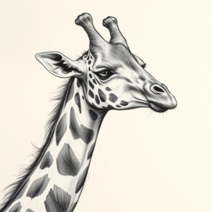 Pencil Sketch Giraffe Tattoo