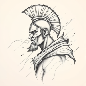 Pencil Sketch Gladiator Tattoo