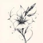 Pencil Sketch Gladiolus Tattoo