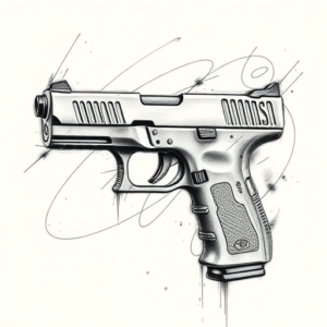 Pencil Sketch Glock Tattoo