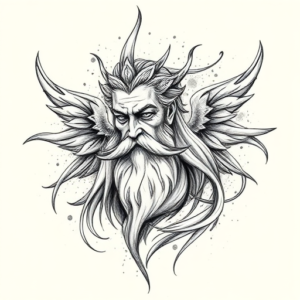 Pencil Sketch God Tattoo