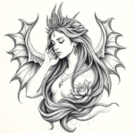 Pencil Sketch Goddess Tattoo