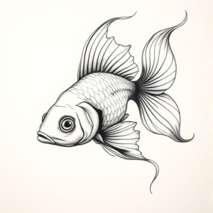 Pencil Sketch Goldfish Tattoo