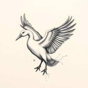 Pencil Sketch Goose Tattoo