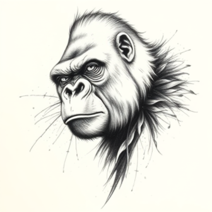 Pencil Sketch Gorilla Tattoo