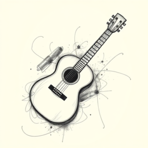 Pencil Sketch Guitar Tattoo