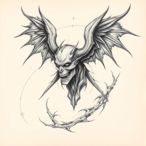 Pencil Sketch Hades Tattoo