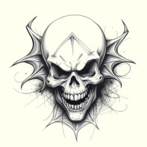 Pencil Sketch Halloween Tattoo