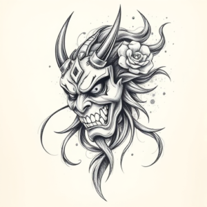Pencil Sketch Hannya Tattoo