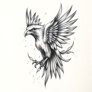 Pencil Sketch Hawk Tattoo