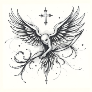 Pencil Sketch Heaven Tattoo