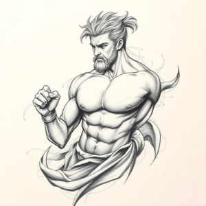 Pencil Sketch Hercules Tattoo