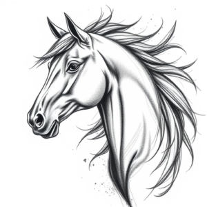 Pencil Sketch Horse Tattoo