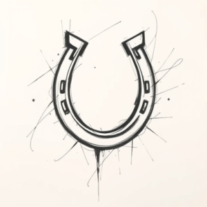Pencil Sketch Horseshoe Tattoo