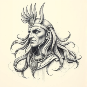 Pencil Sketch Horus Tattoo