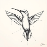Pencil Sketch Hummingbird Tattoo