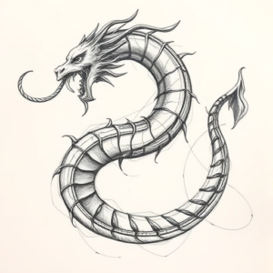 Pencil Sketch Hydra Tattoo