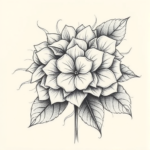 Pencil Sketch Hydrangea Tattoo