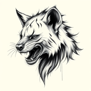 Pencil Sketch Hyena Tattoo
