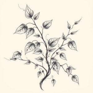 Pencil Sketch Ivy Tattoo