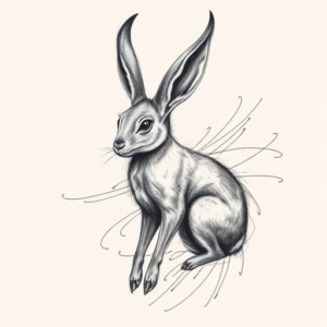 Pencil Sketch Jackalope Tattoo