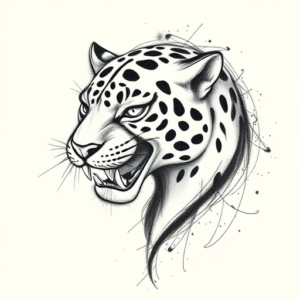 Pencil Sketch Jaguar Tattoo