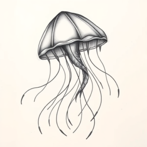 Pencil Sketch Jellyfish Tattoo