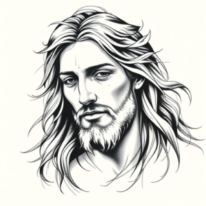 Pencil Sketch Jesus Tattoo