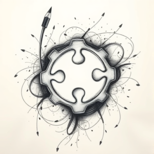 Pencil Sketch Jigsaw Tattoo